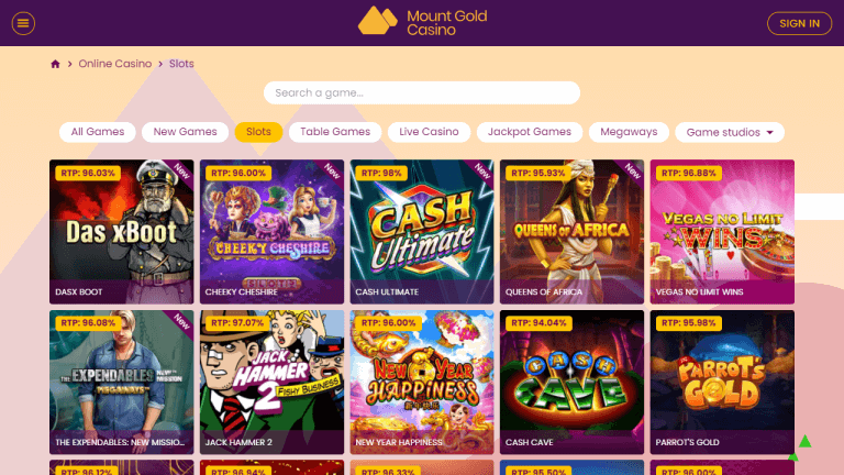 Mount Gold Casino Screenshot 2