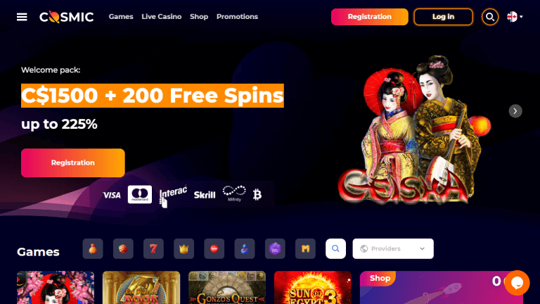 Cosmicslot Casino Screenshot 1